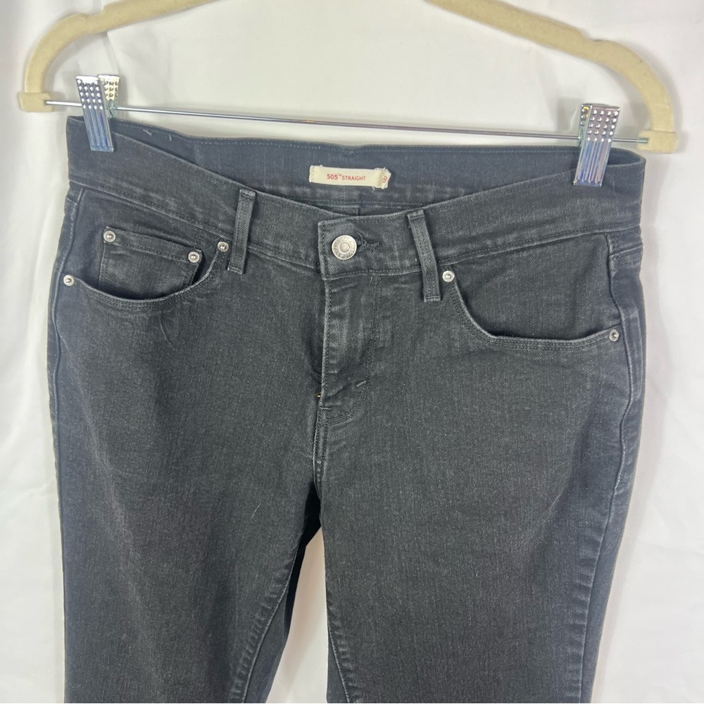 Women's Levi’s 505 Straight Black Jeans - Picture 4 of 8